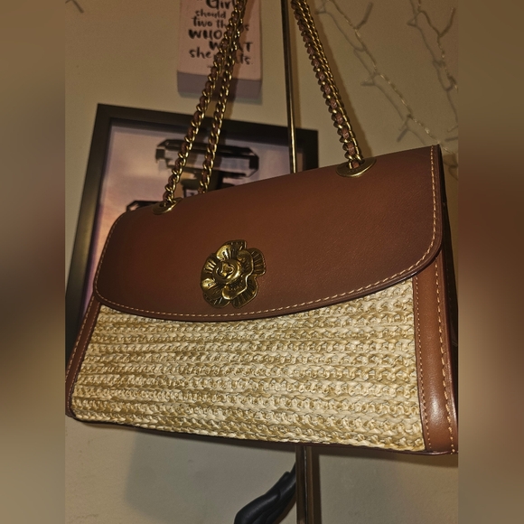 Rare Coach Parker Leather/Straw Bag! - Picture 4 of 17